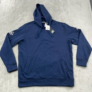 NEW Adidas XL Womens Navy Blue Fleece Pullover Hoodie Molson Canadian Sweatshirt